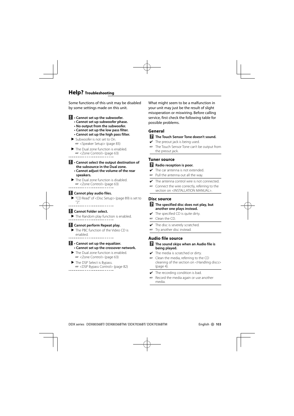 Help | Kenwood DNX7360BTM User Manual | Page 103 / 112