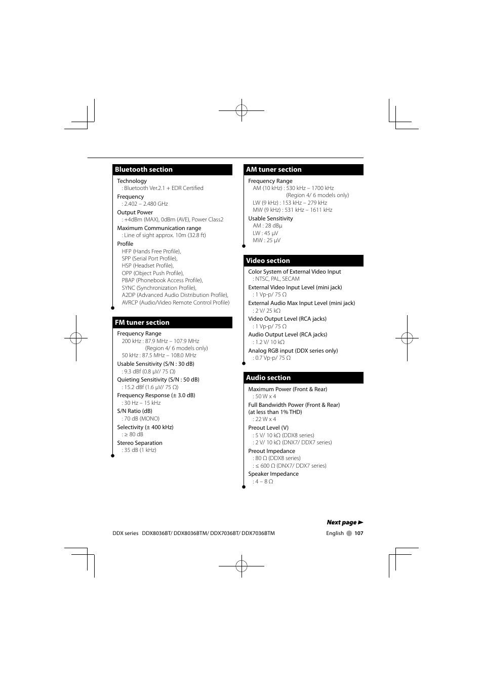 Kenwood DNX7360BTM User Manual | Page 107 / 112