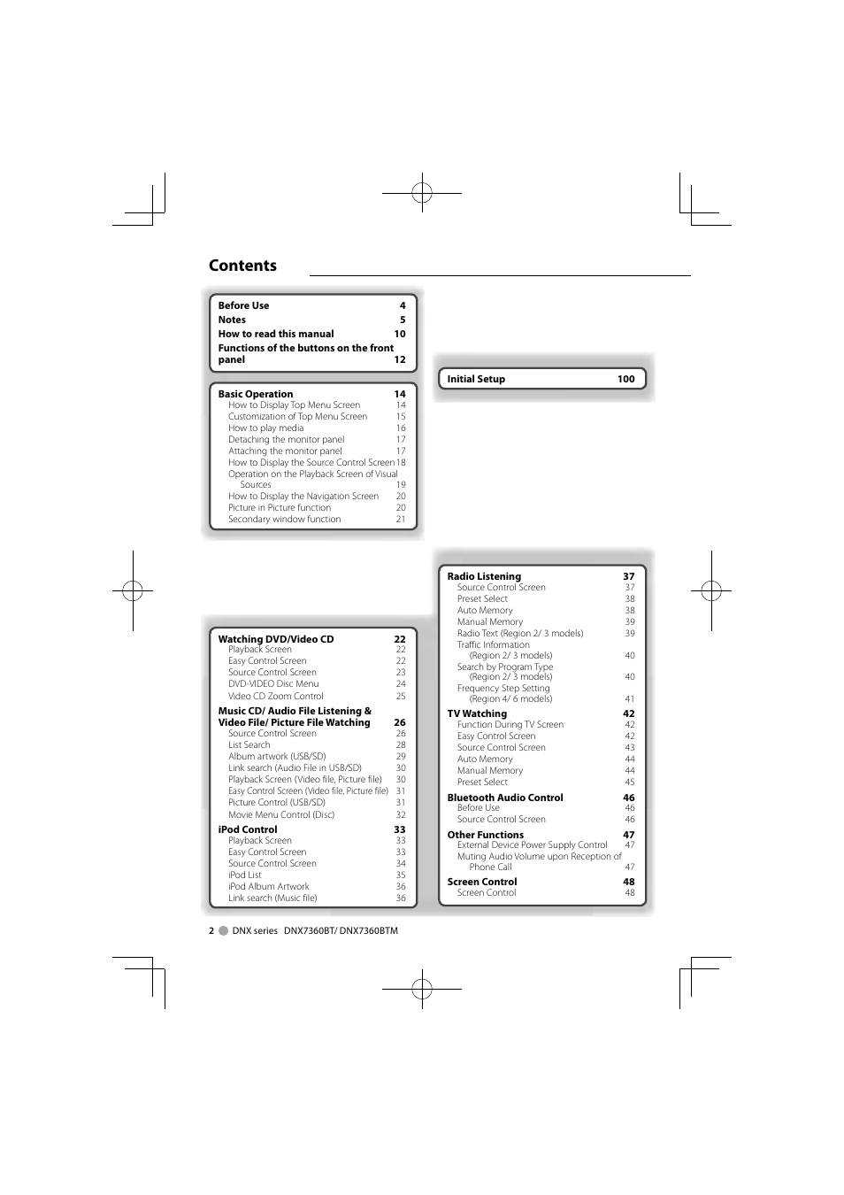 Kenwood DNX7360BTM User Manual | Page 2 / 112