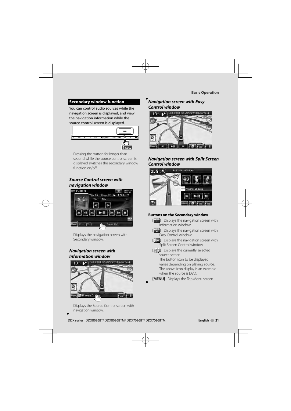 Kenwood DNX7360BTM User Manual | Page 21 / 112