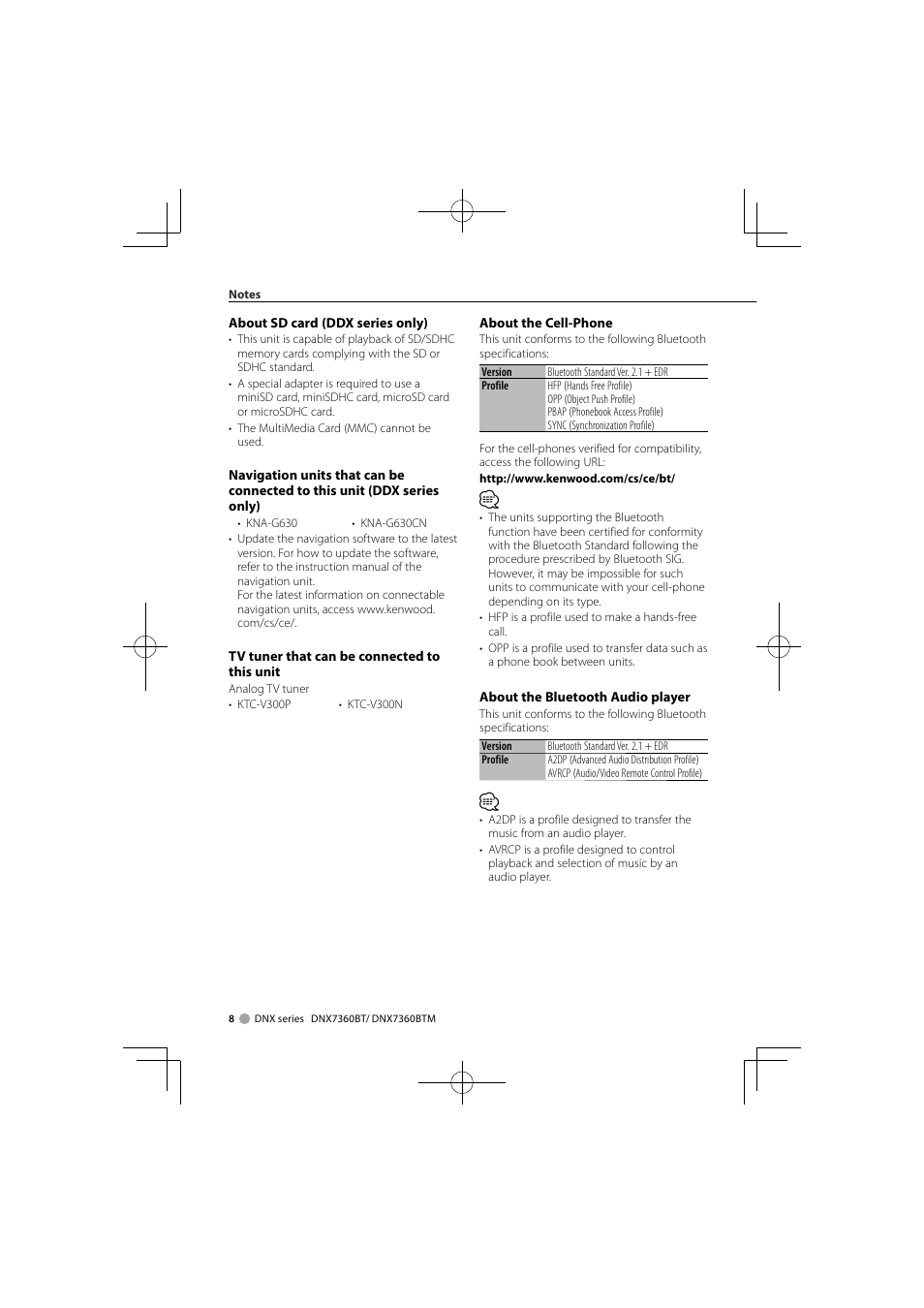 Kenwood DNX7360BTM User Manual | Page 8 / 112