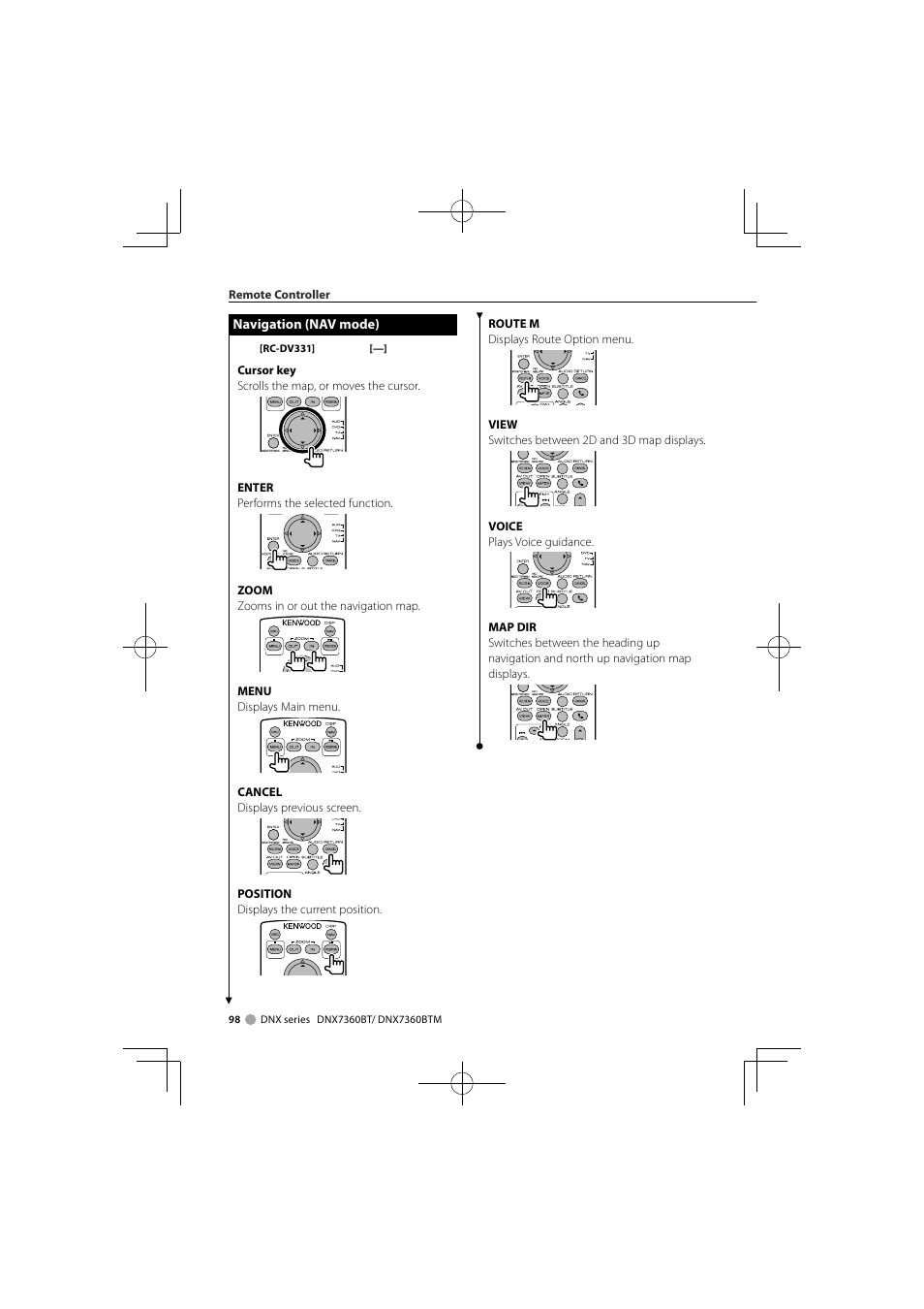 Kenwood DNX7360BTM User Manual | Page 98 / 112