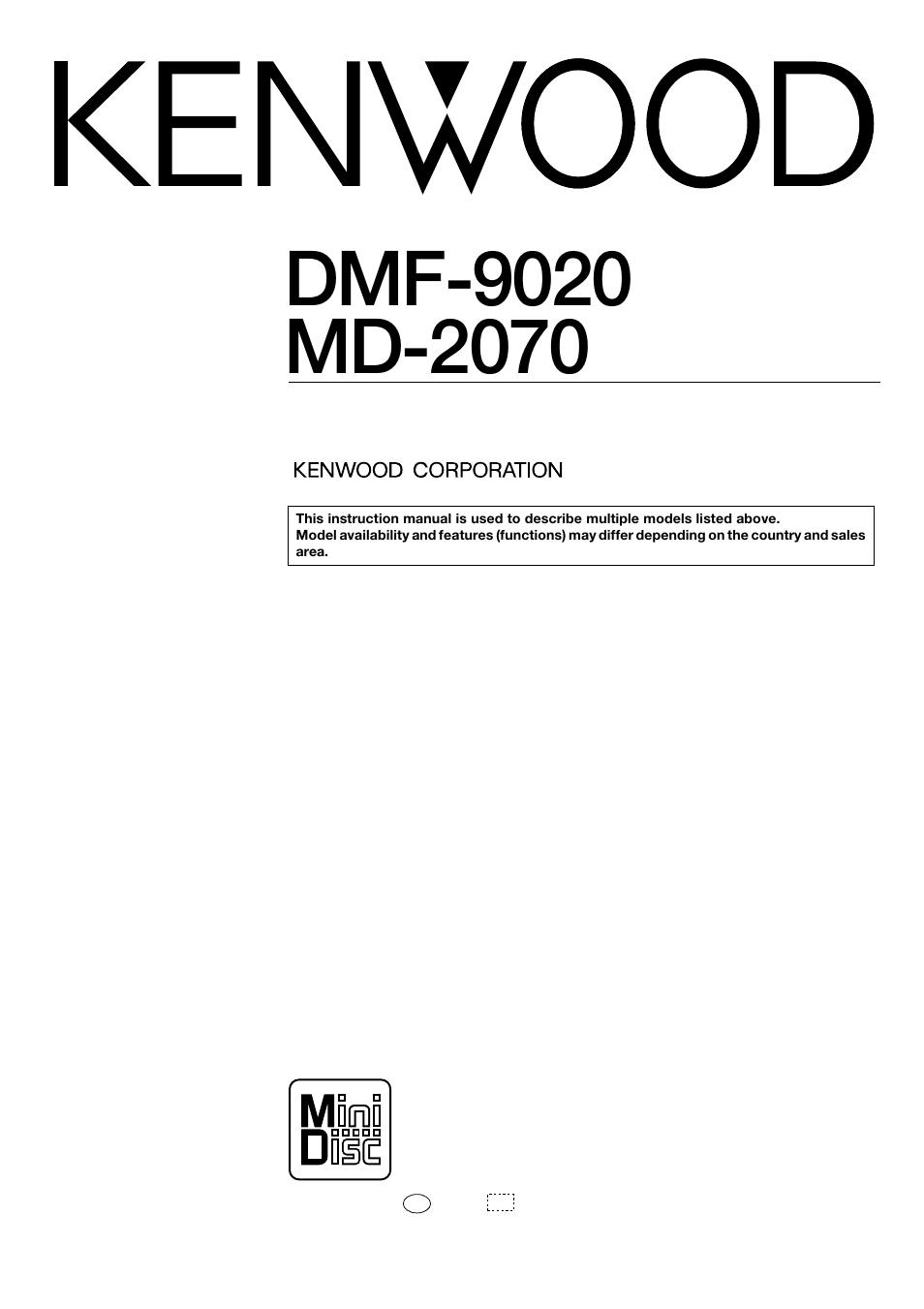 Kenwood MD-2070 User Manual | 56 pages