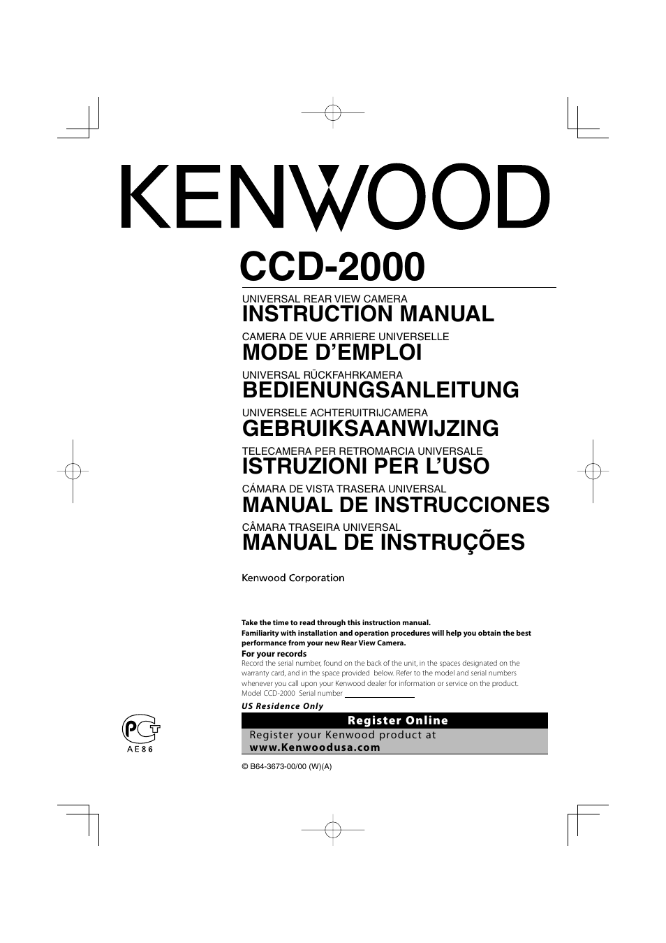 Kenwood Ccd2000 User Manual | 44 pages