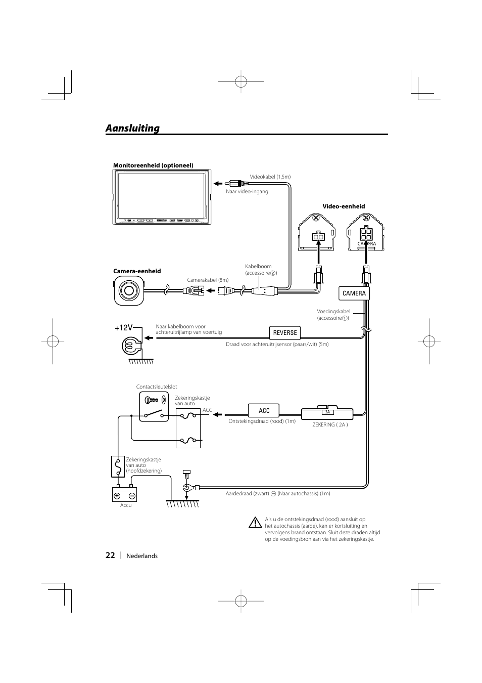 Aansluiting | Kenwood Ccd2000 User Manual | Page 22 / 44