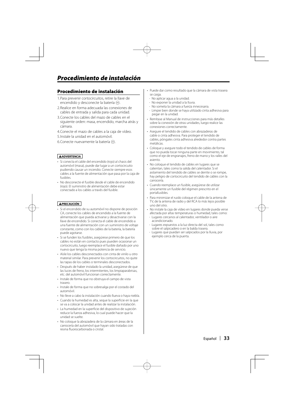 Procedimiento de instalación | Kenwood Ccd2000 User Manual | Page 33 / 44