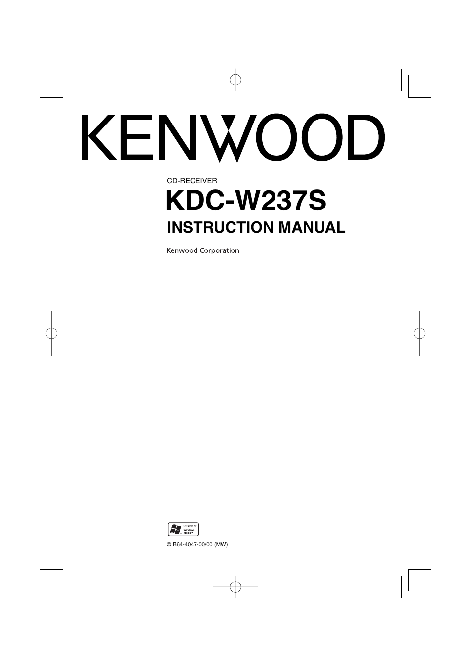 Kenwood KDC-W237S User Manual | 20 pages