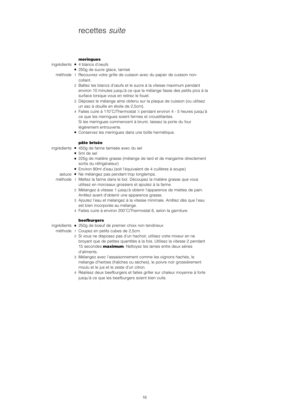 Recettes suite | Kenwood Chef KM400 series User Manual | Page 18 / 43