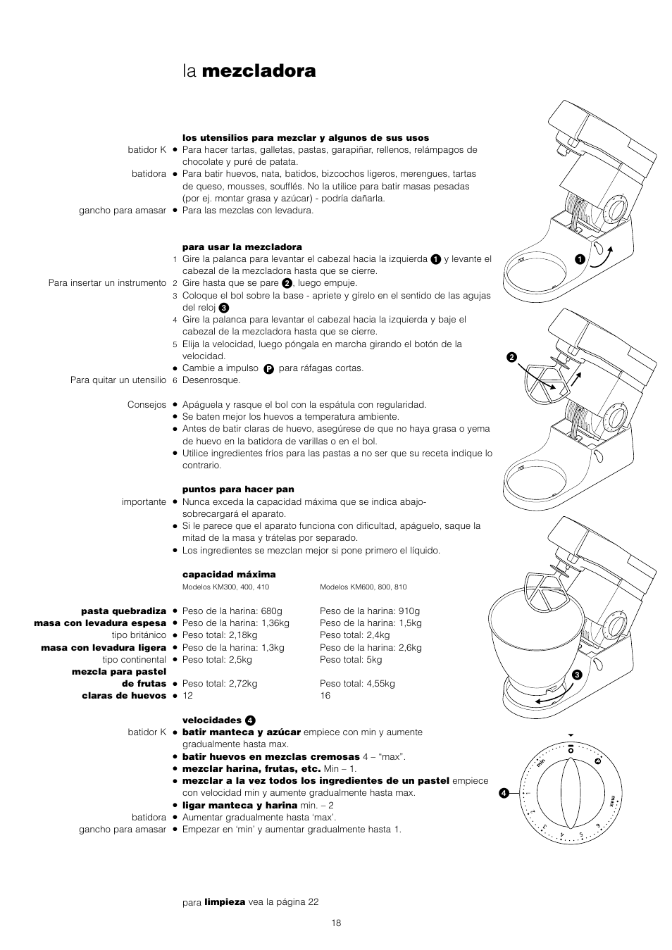 La mezcladora | Kenwood Chef KM400 series User Manual | Page 20 / 43