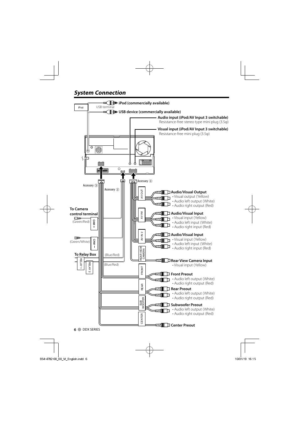 System connection | Kenwood DDX8036BTM User Manual | Page 6 / 12