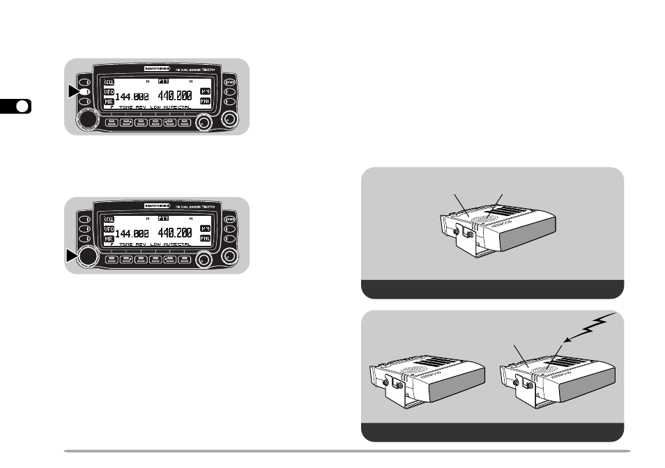 Adjusting squelch, Selecting a frequency | Kenwood TM-D700A User Manual | Page 26 / 99