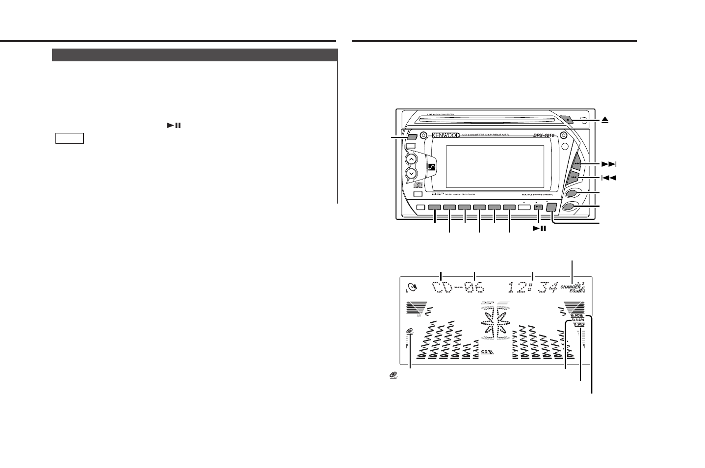 Music repeat, Cd/external disc control features | Kenwood DPX-4010 User Manual | Page 15 / 38