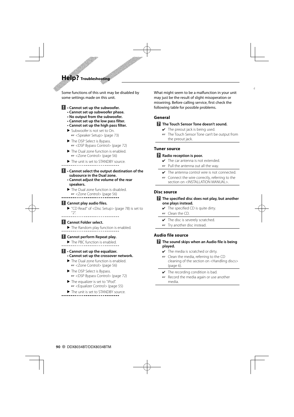 Help | Kenwood DDX8034BTM User Manual | Page 90 / 96