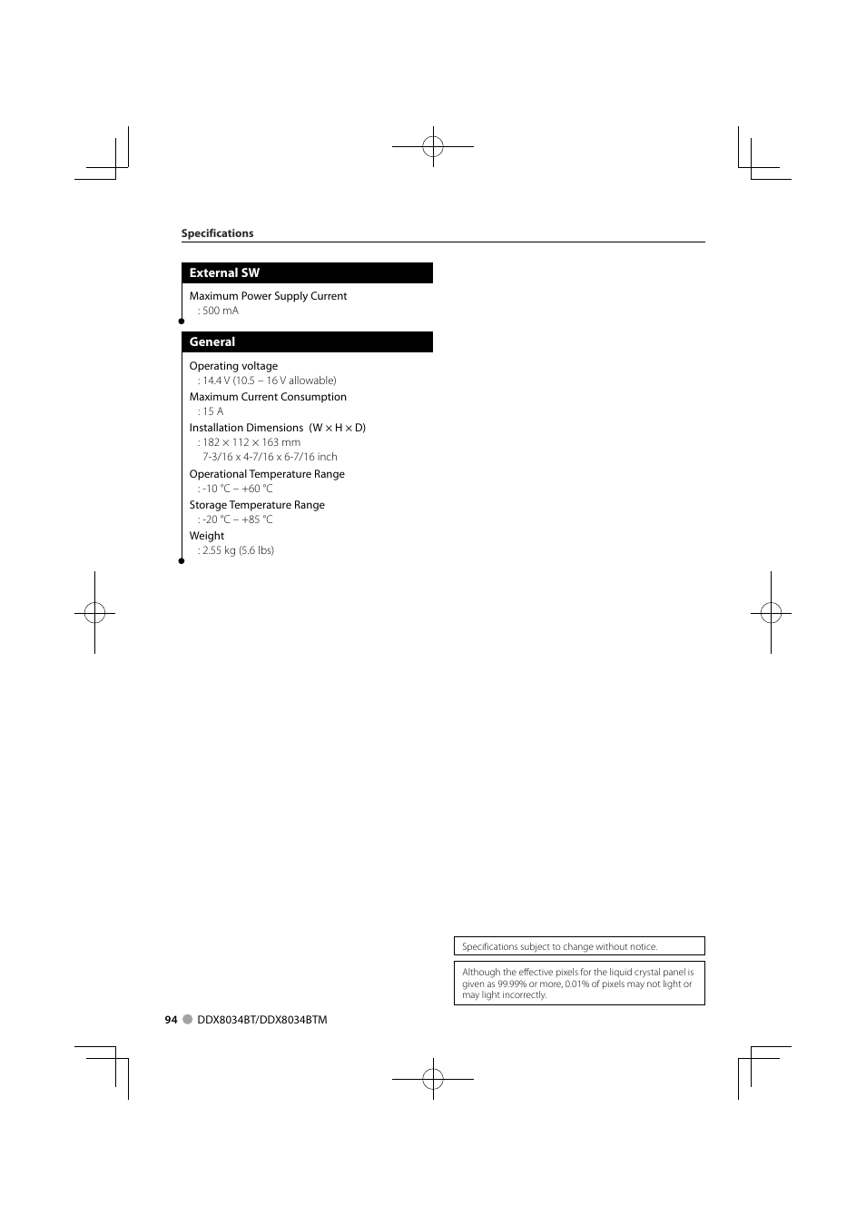 Kenwood DDX8034BTM User Manual | Page 94 / 96