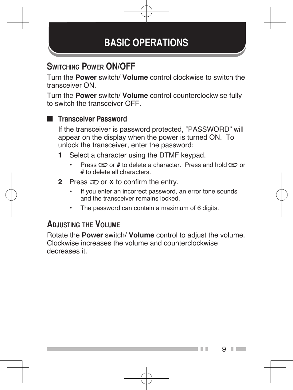 Basic operations, On/off | Kenwood NEXEDGE NX-411 User Manual | Page 22 / 44