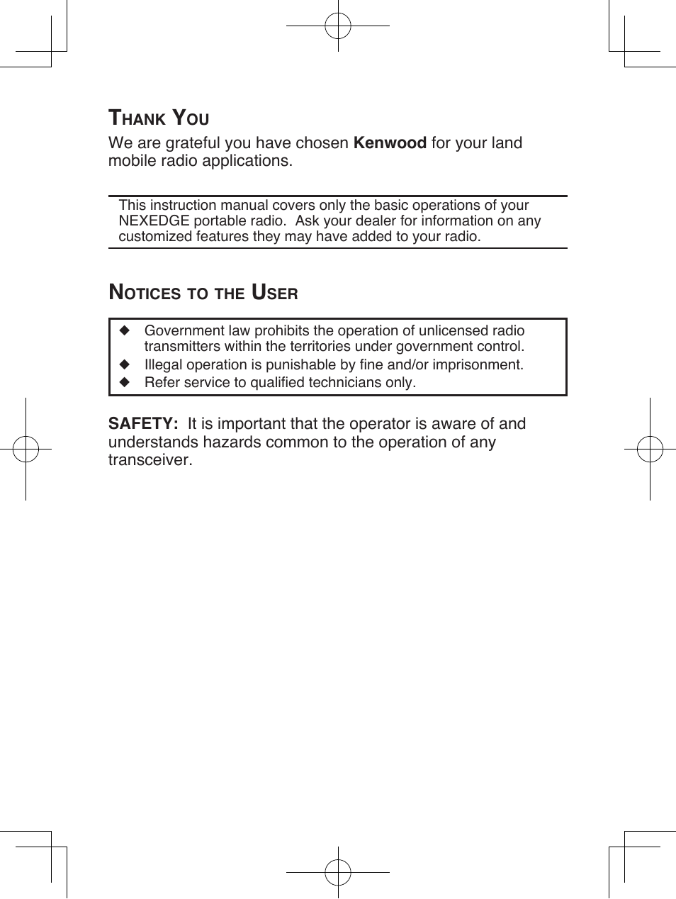 Nx-410-411 english 000 | Kenwood NEXEDGE NX-411 User Manual | Page 3 / 44