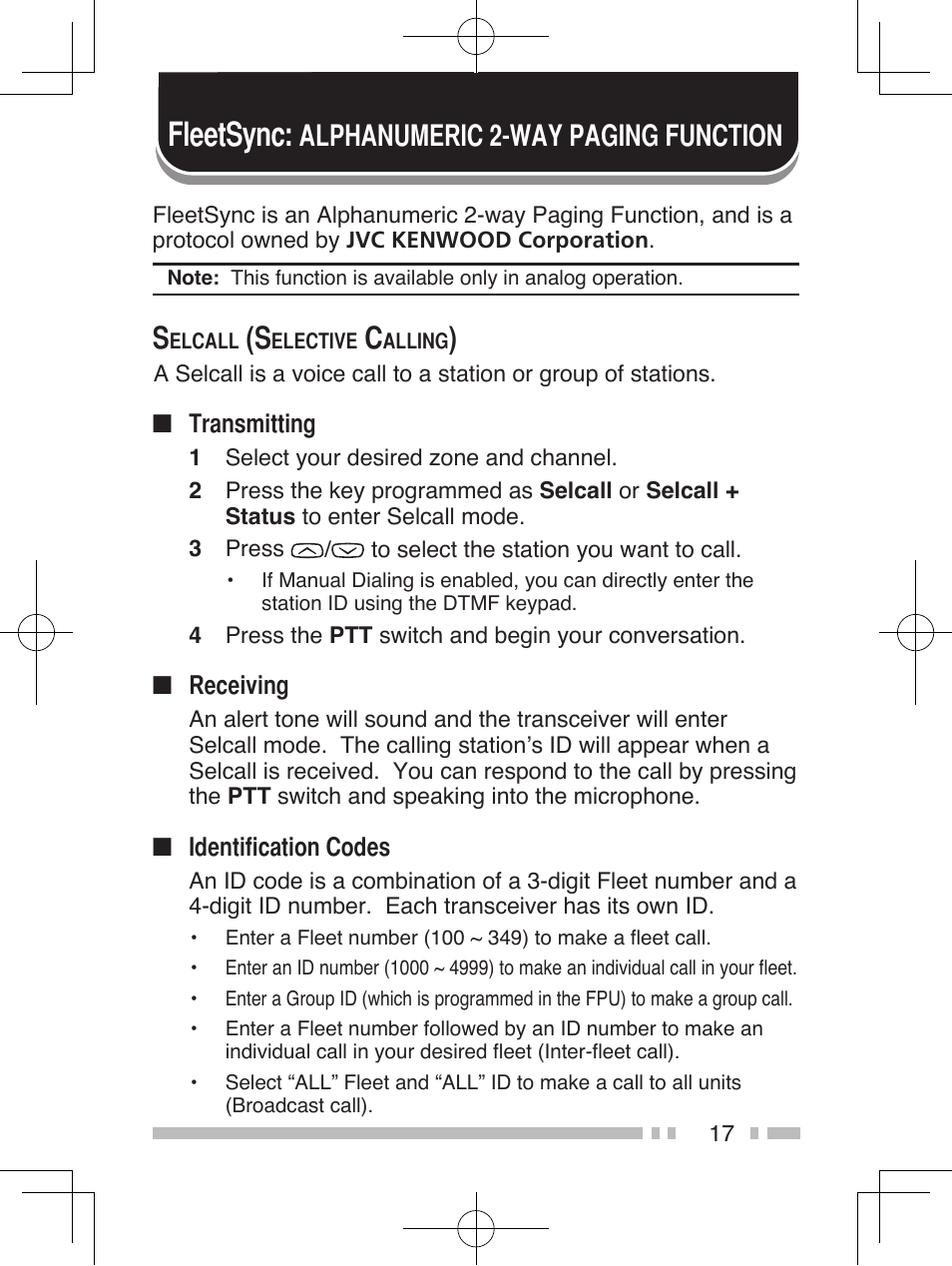 Fleetsync, Alphanumeric 2-way paging function | Kenwood NEXEDGE NX-411 User Manual | Page 30 / 44