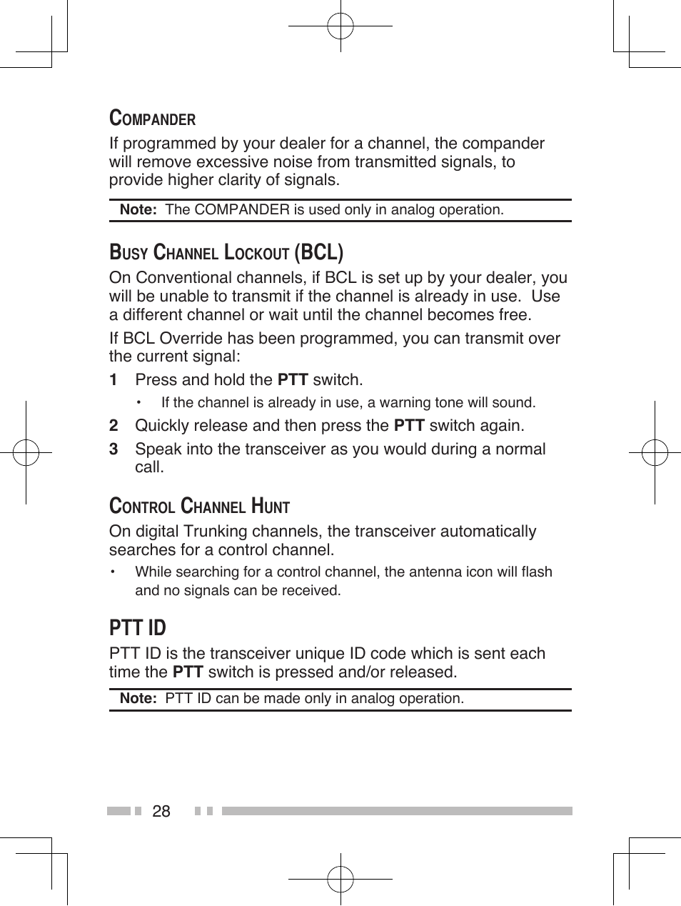 Bcl), Ptt id | Kenwood NEXEDGE NX-411 User Manual | Page 41 / 44