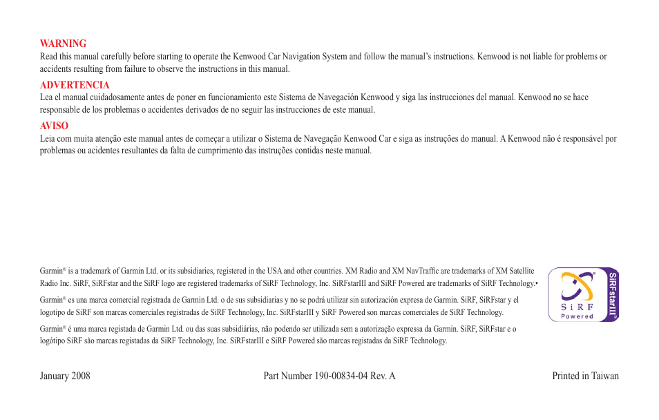 Kenwood KNA-G431 User Manual | Page 2 / 120