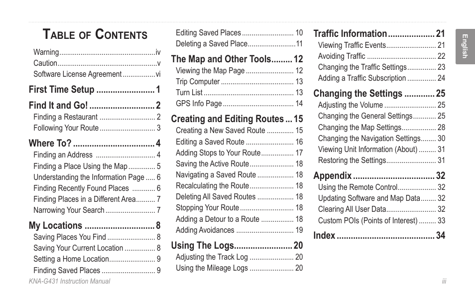 Kenwood KNA-G431 User Manual | Page 3 / 120