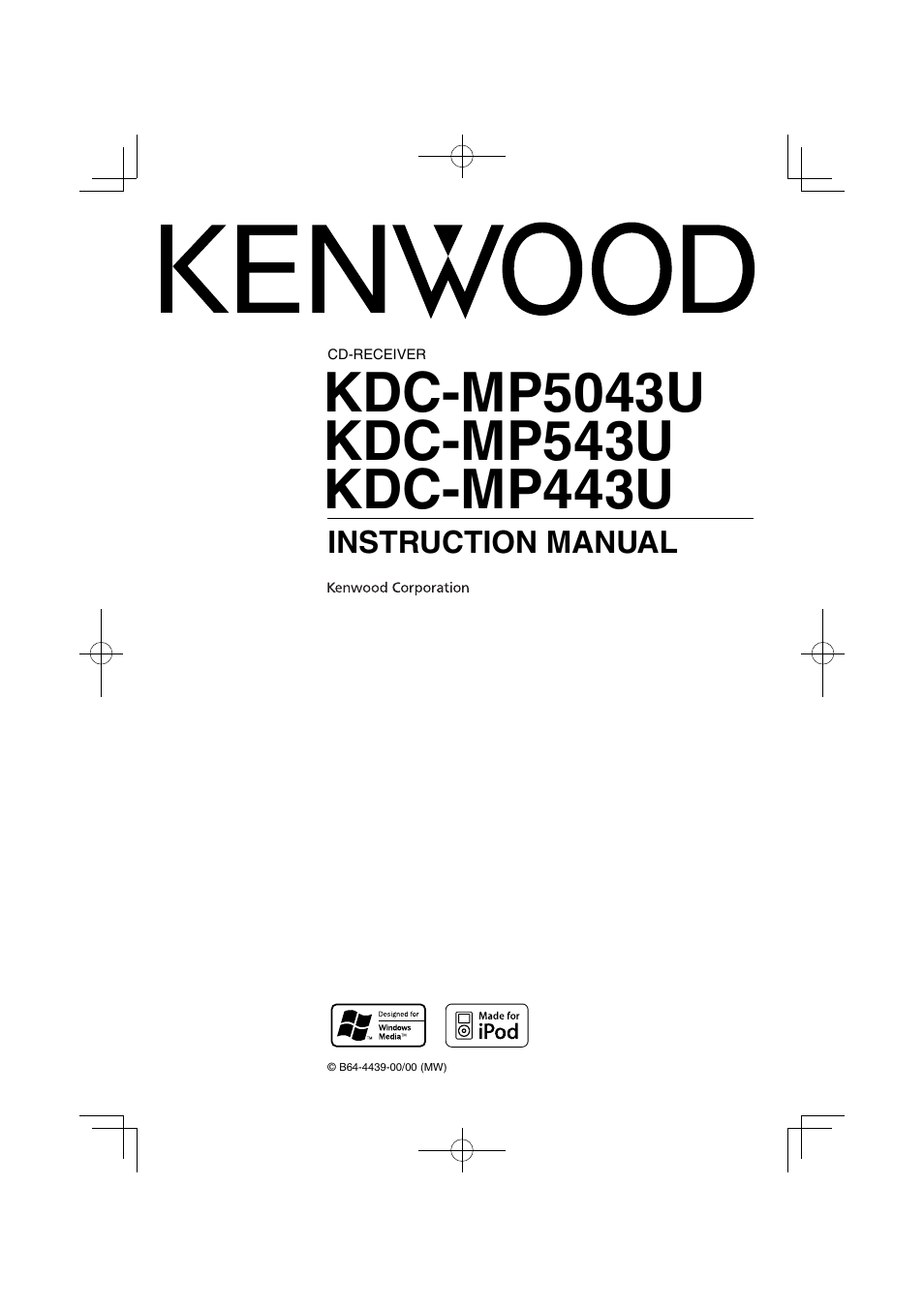 Kenwood KDC-MP443U User Manual | 22 pages