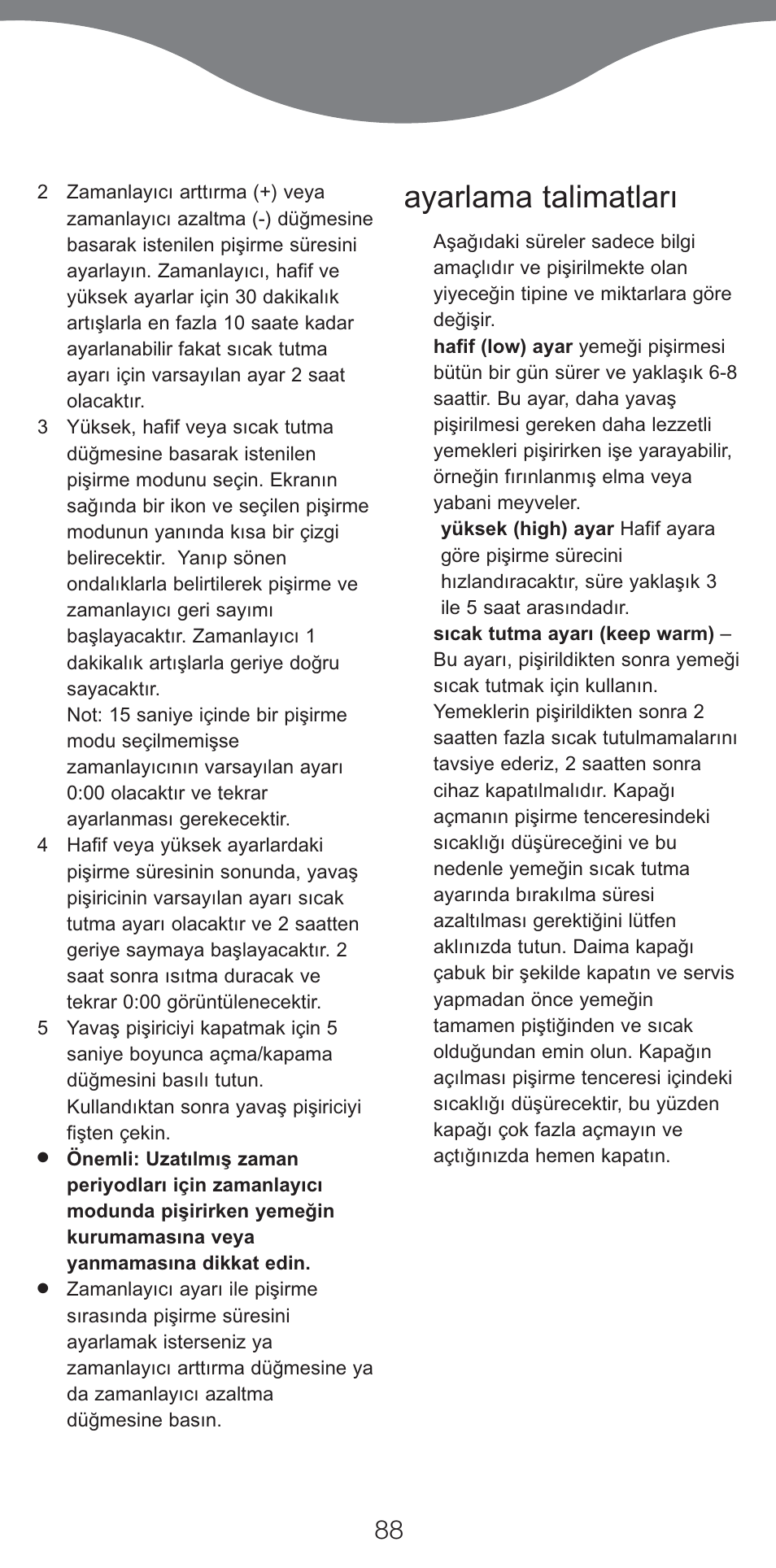 Ayarlama talimatları | Kenwood CP707 User Manual | Page 88 / 141