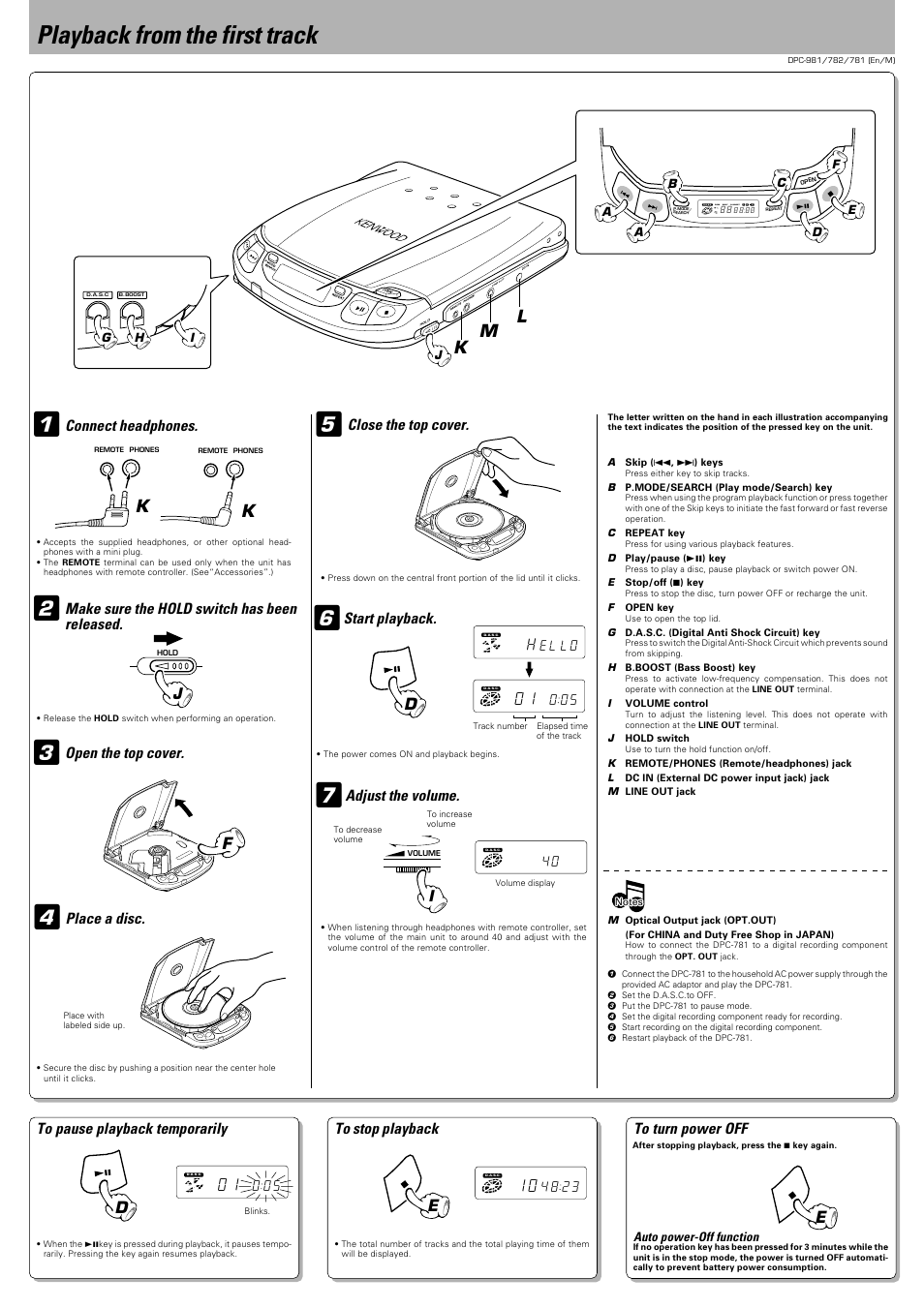 Kenwood DPC-782 User Manual | 6 pages