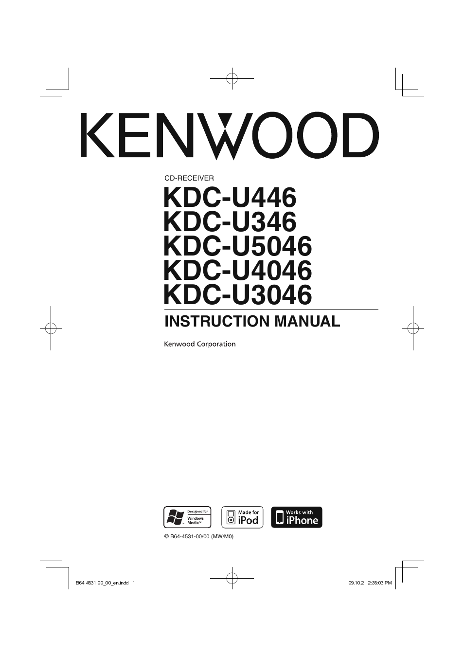 Kenwood KDC-U3046 User Manual | 24 pages