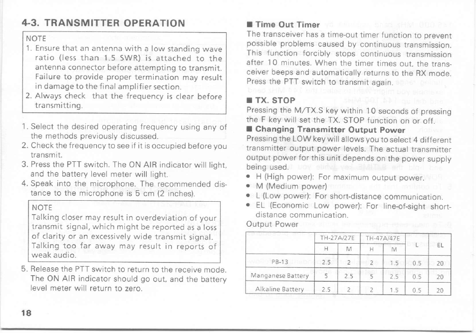 3. transmitter operation | Kenwood TH-27A User Manual | Page 18 / 53