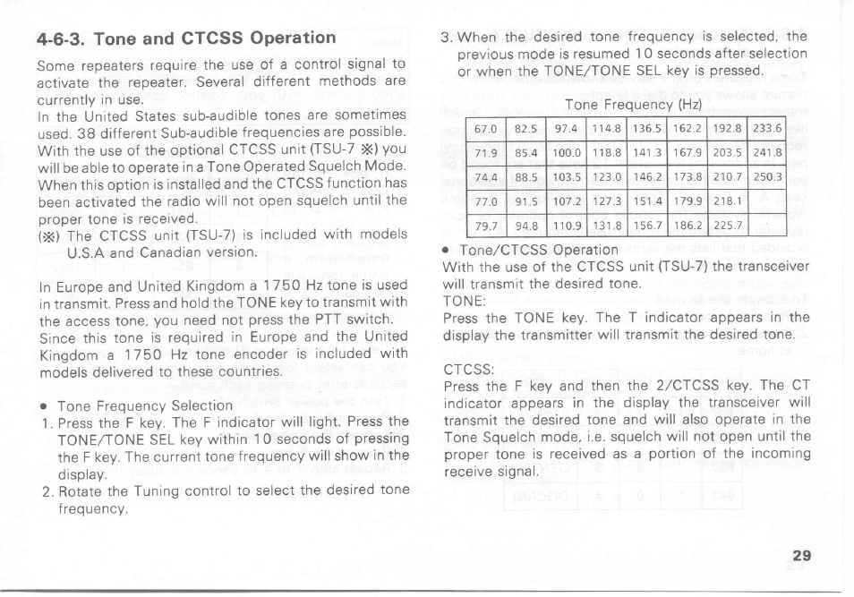 6-3. tone and ctcss operation | Kenwood TH-27A User Manual | Page 29 / 53