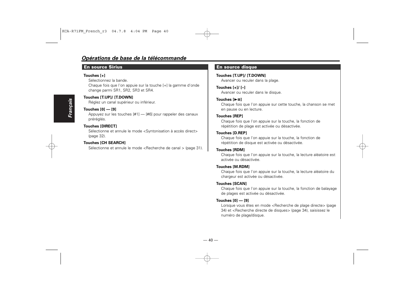 Kenwood KCA-R71FM User Manual | Page 40 / 92