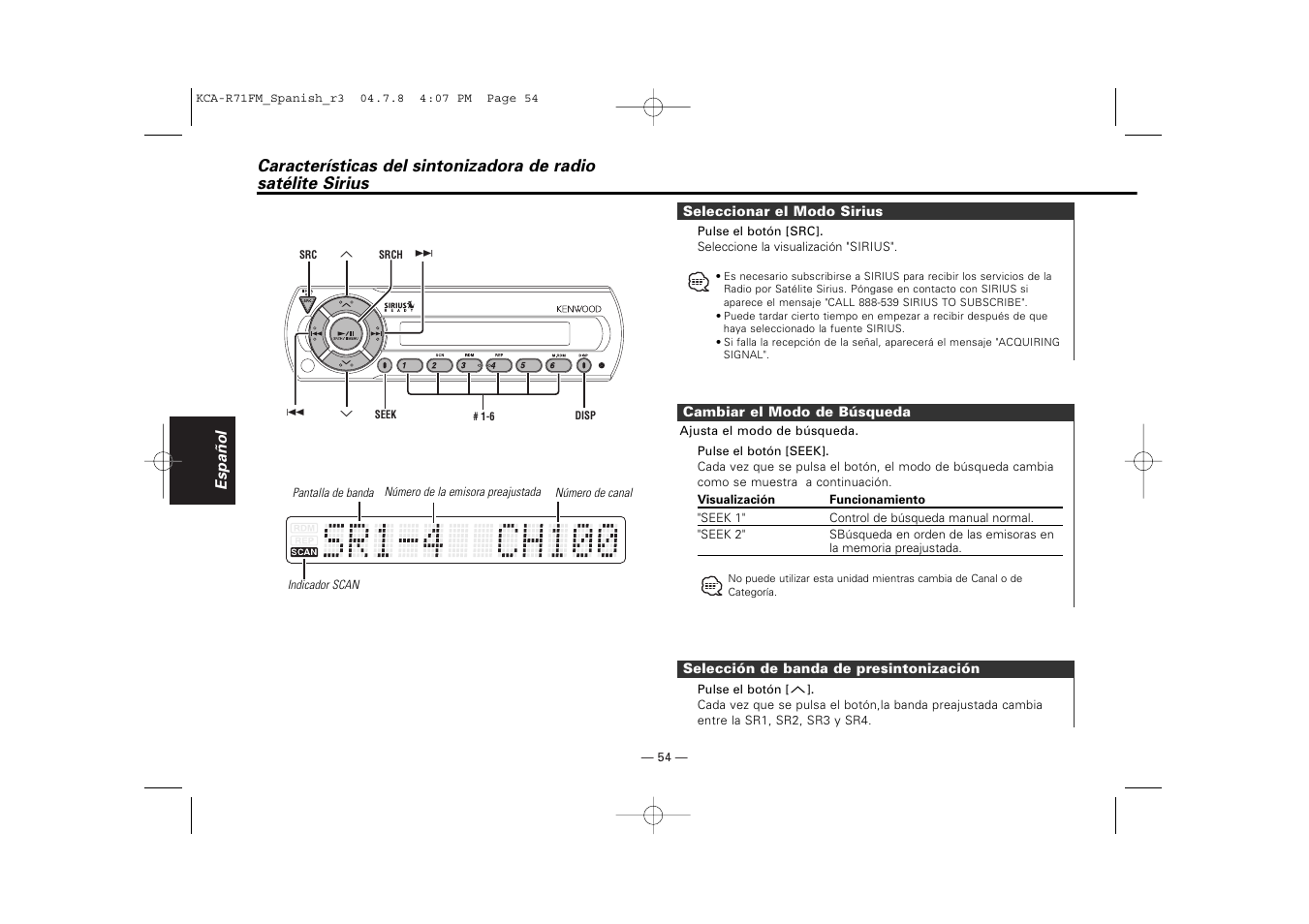 Kenwood KCA-R71FM User Manual | Page 54 / 92