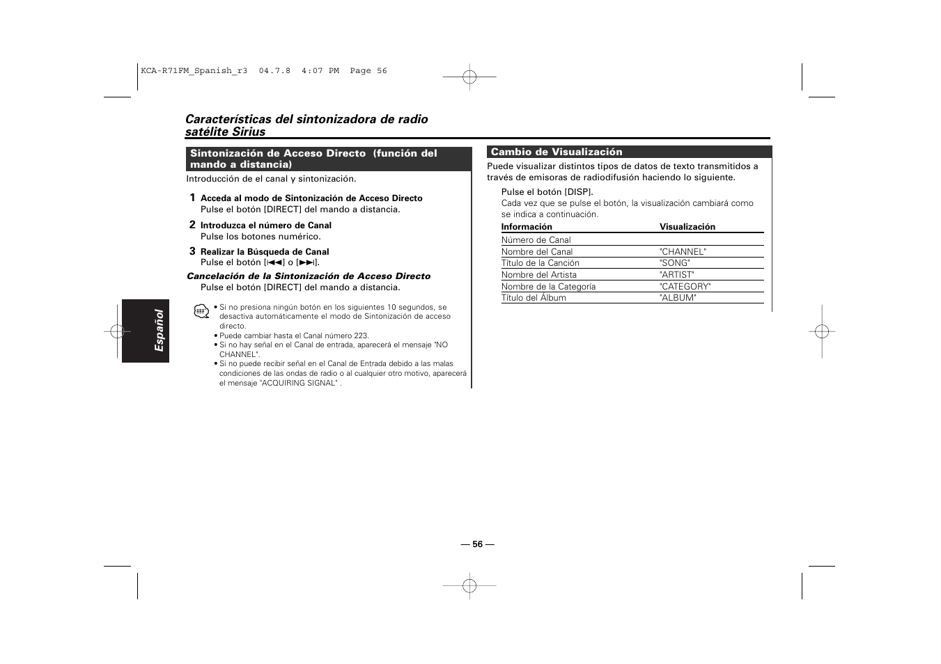 Kenwood KCA-R71FM User Manual | Page 56 / 92