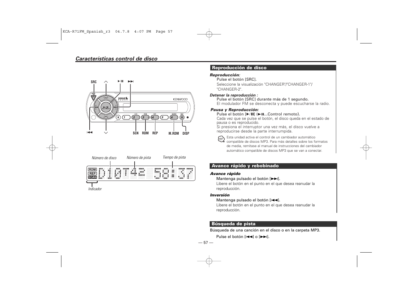 Kenwood KCA-R71FM User Manual | Page 57 / 92