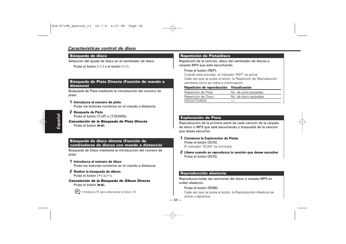 Kenwood KCA-R71FM User Manual | Page 58 / 92