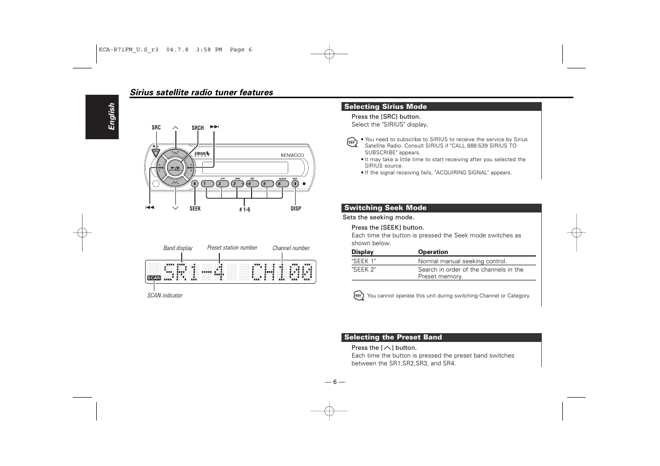 Kenwood KCA-R71FM User Manual | Page 6 / 92