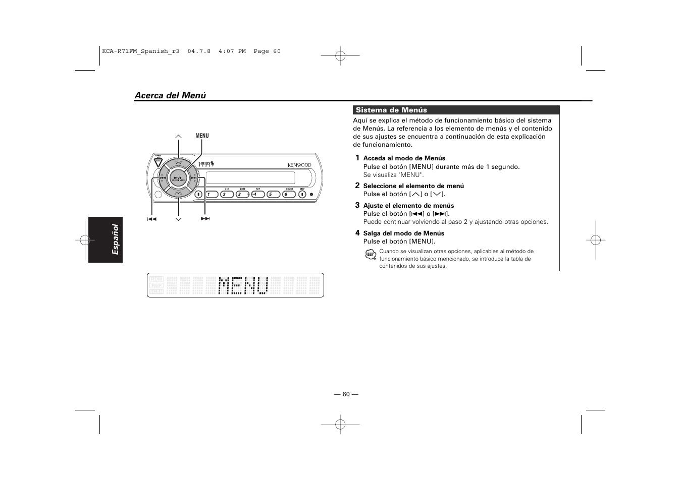 Kenwood KCA-R71FM User Manual | Page 60 / 92