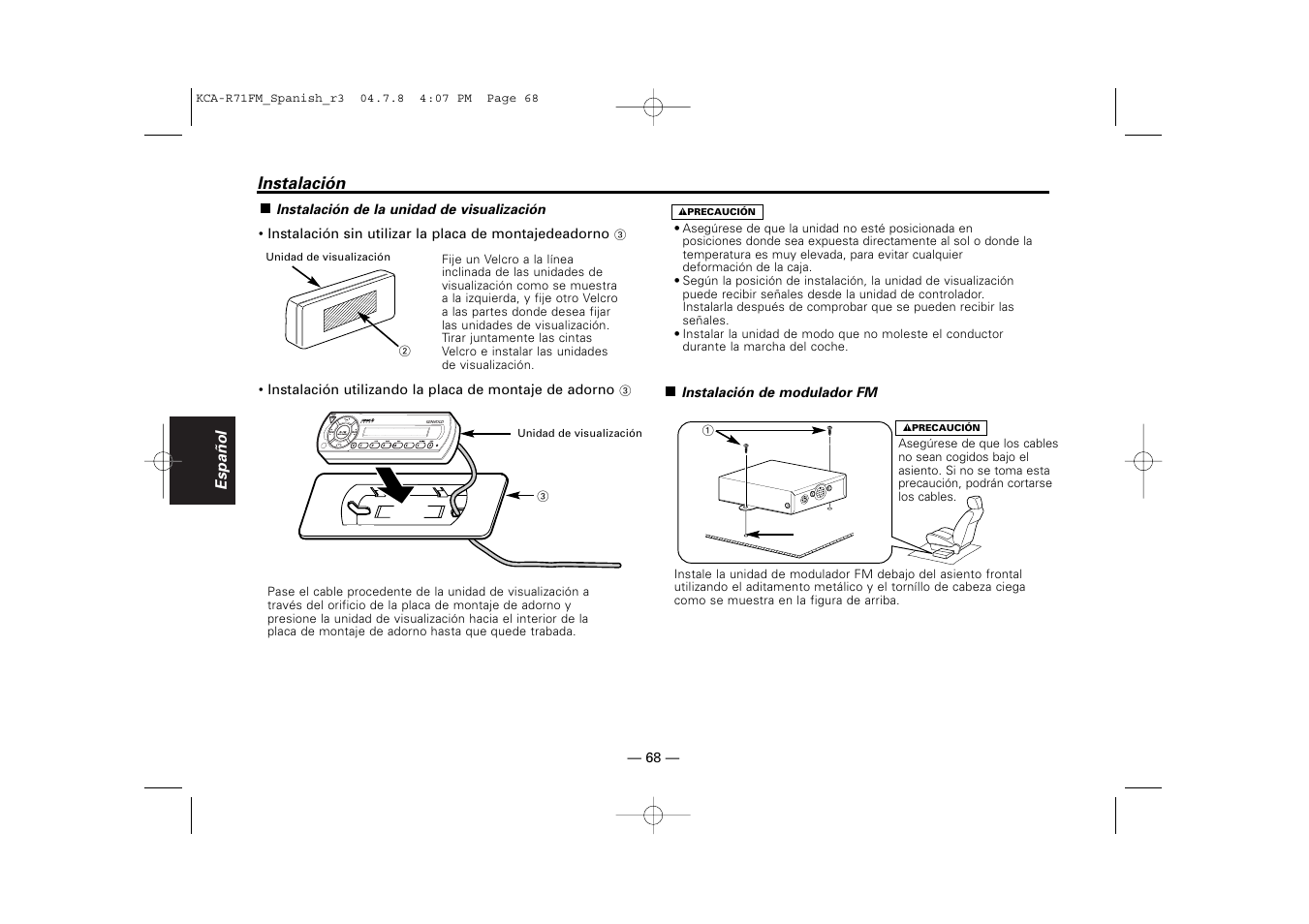 Kenwood KCA-R71FM User Manual | Page 68 / 92