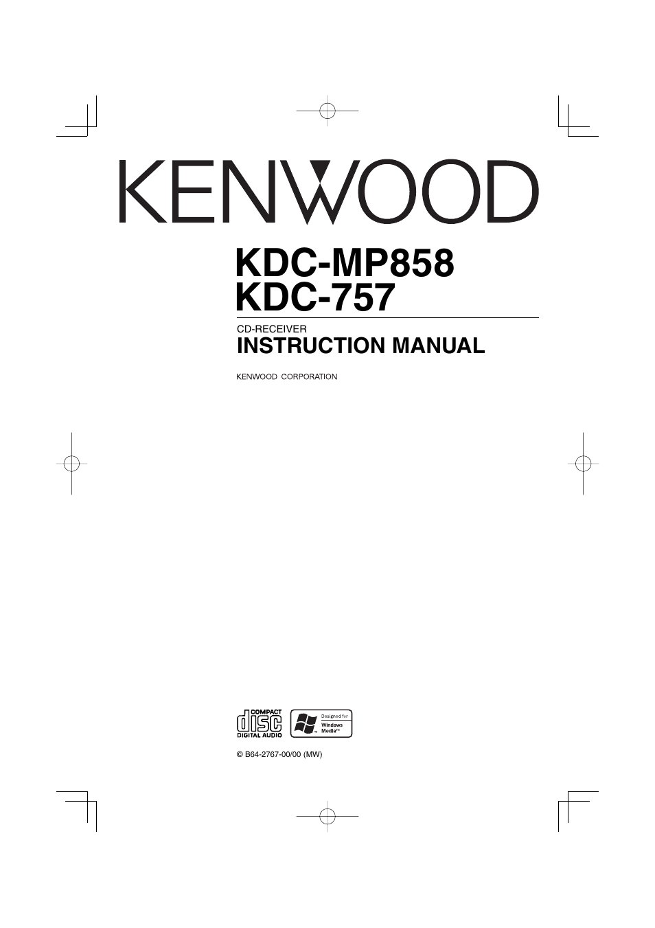 Kenwood KDC-MP858 User Manual | 36 pages