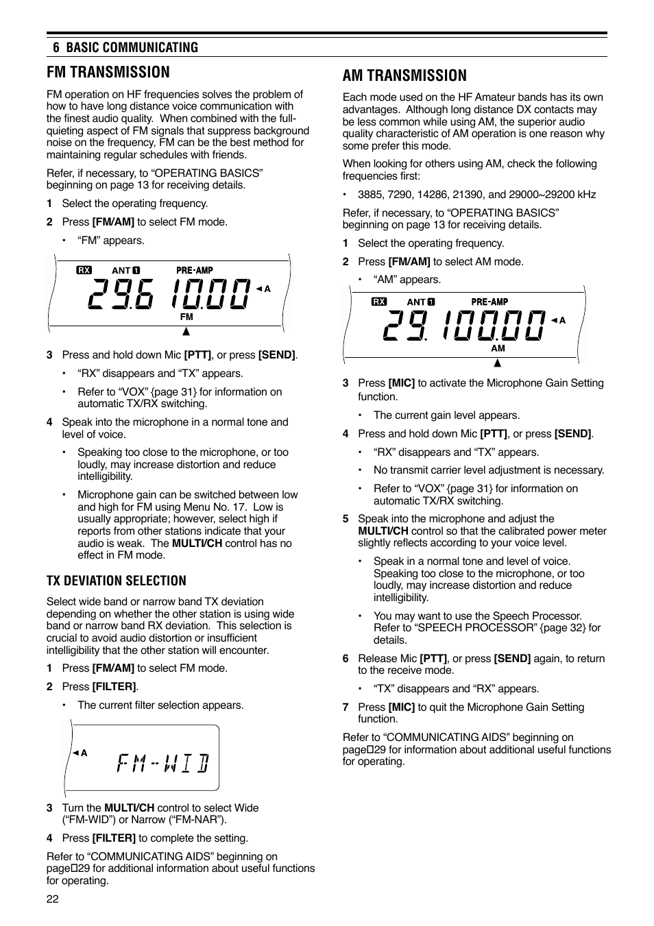 Fm transmission, Am transmission | Kenwood TS-570S User Manual | Page 28 / 89
