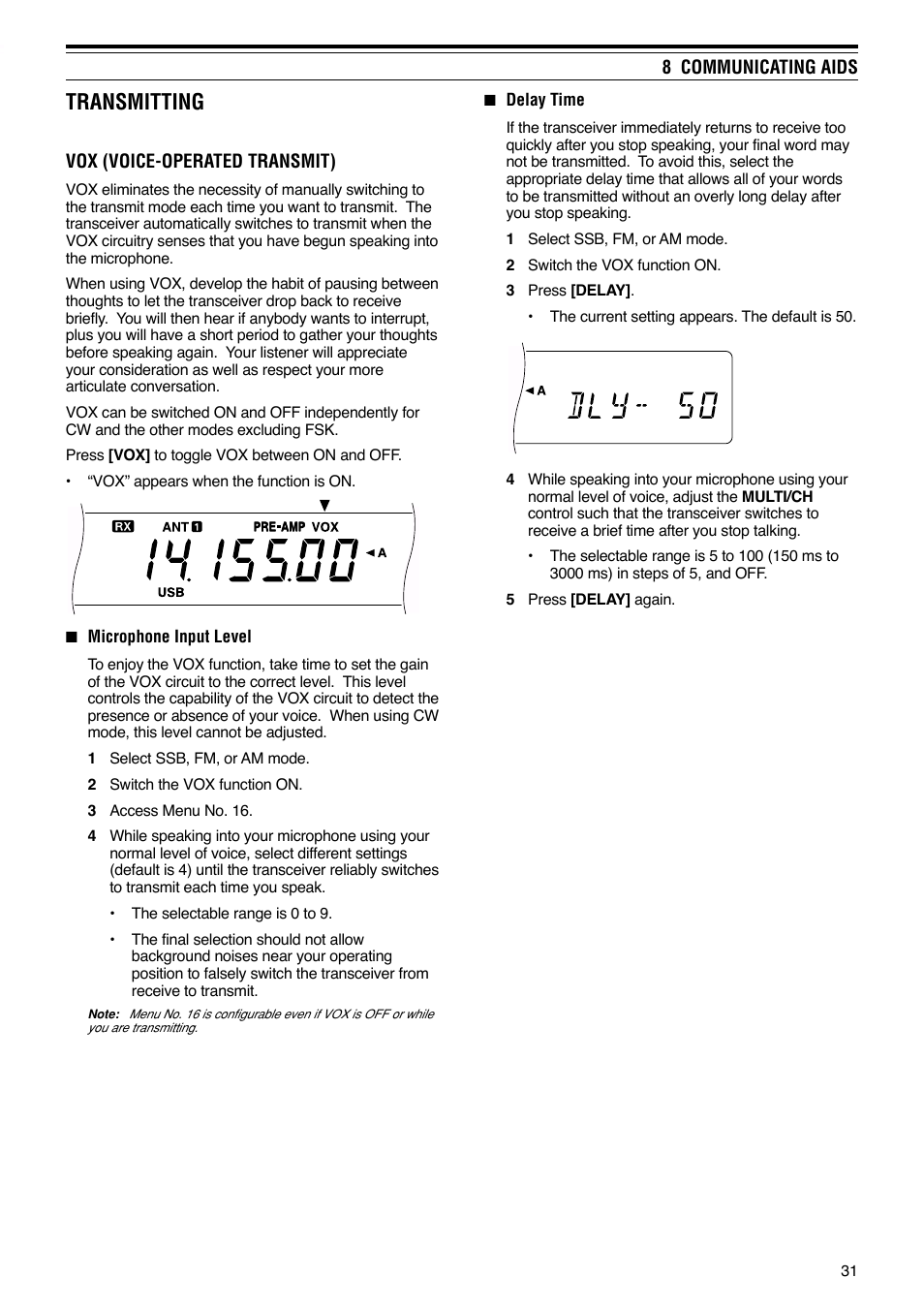 Transmitting | Kenwood TS-570S User Manual | Page 37 / 89