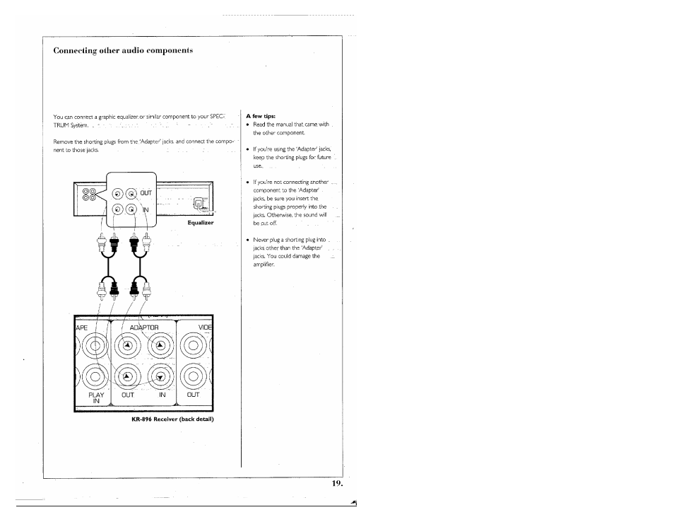 Conneciing other audio components | Kenwood SPECTRUM 755 AV User Manual | Page 19 / 28