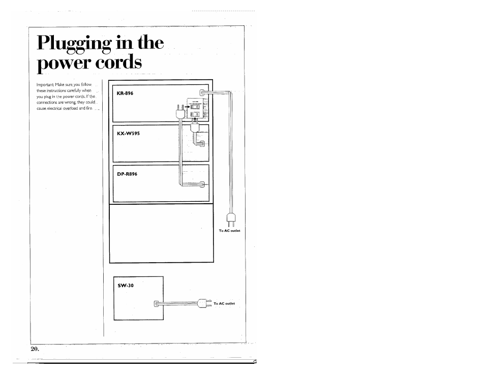 Plugging in the | Kenwood SPECTRUM 755 AV User Manual | Page 20 / 28