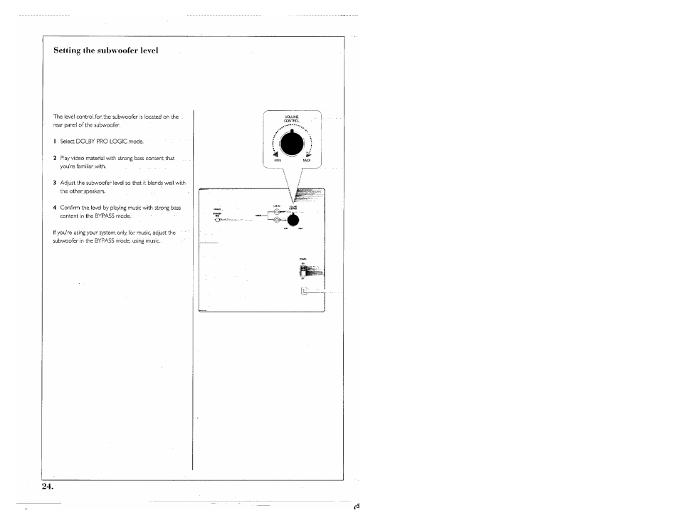 Setting the subwoofer level | Kenwood SPECTRUM 755 AV User Manual | Page 24 / 28