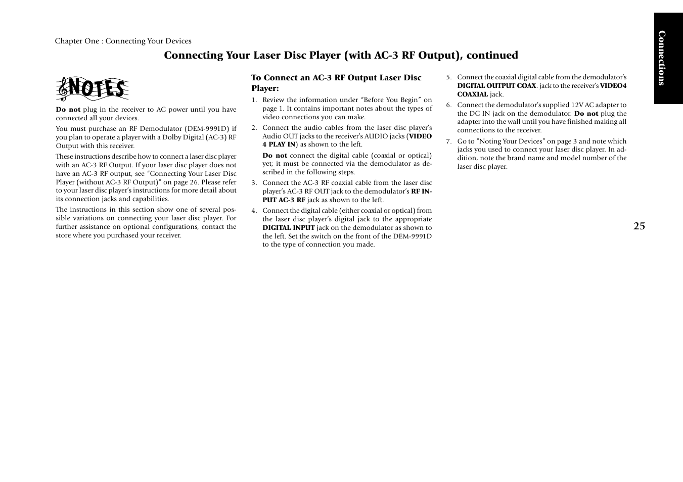 To connect an ac-3 rf output laser disc player | Kenwood KRF-V9993D User Manual | Page 31 / 62