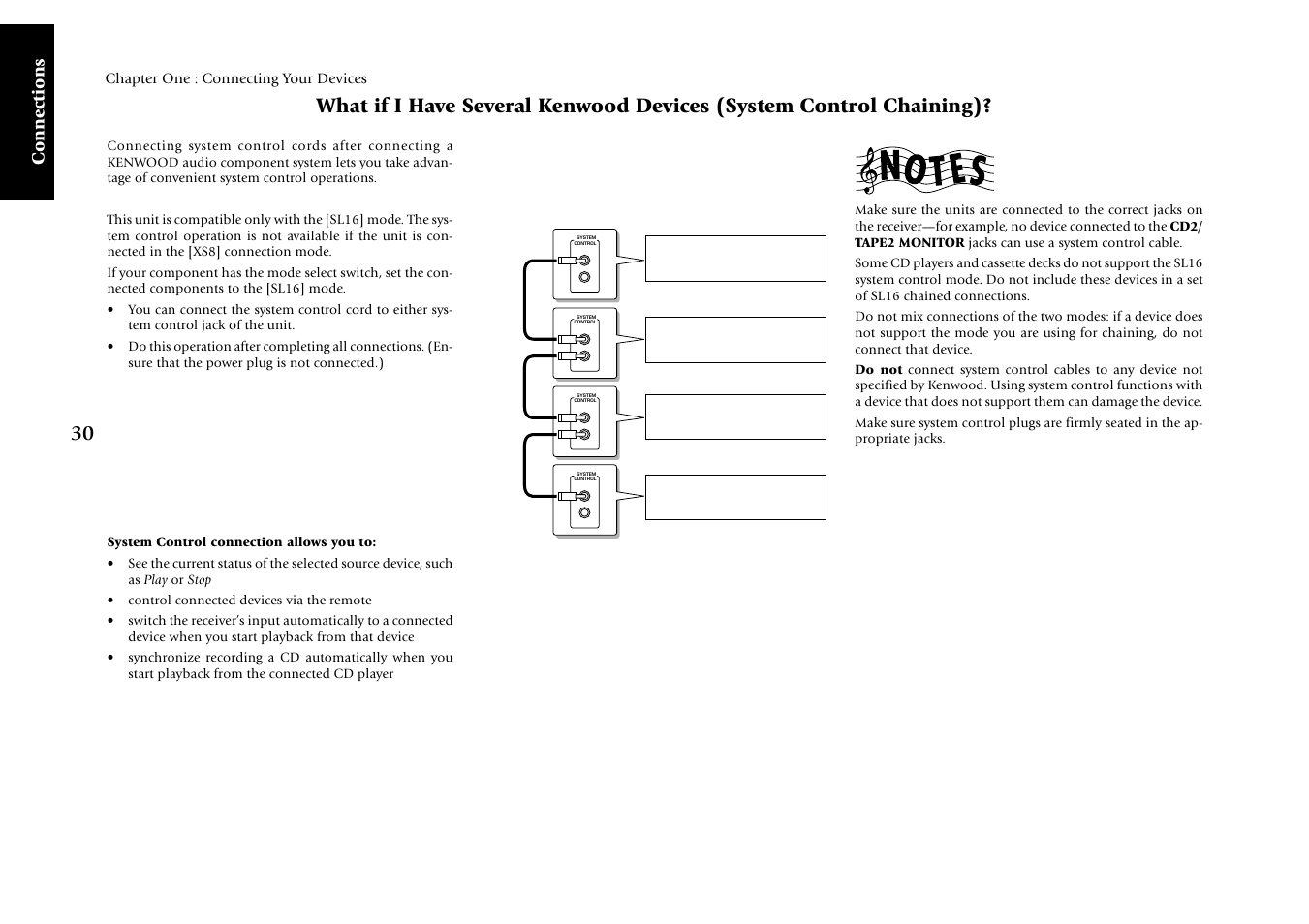 System control connection allows you to, Connections | Kenwood KRF-V9993D User Manual | Page 36 / 62