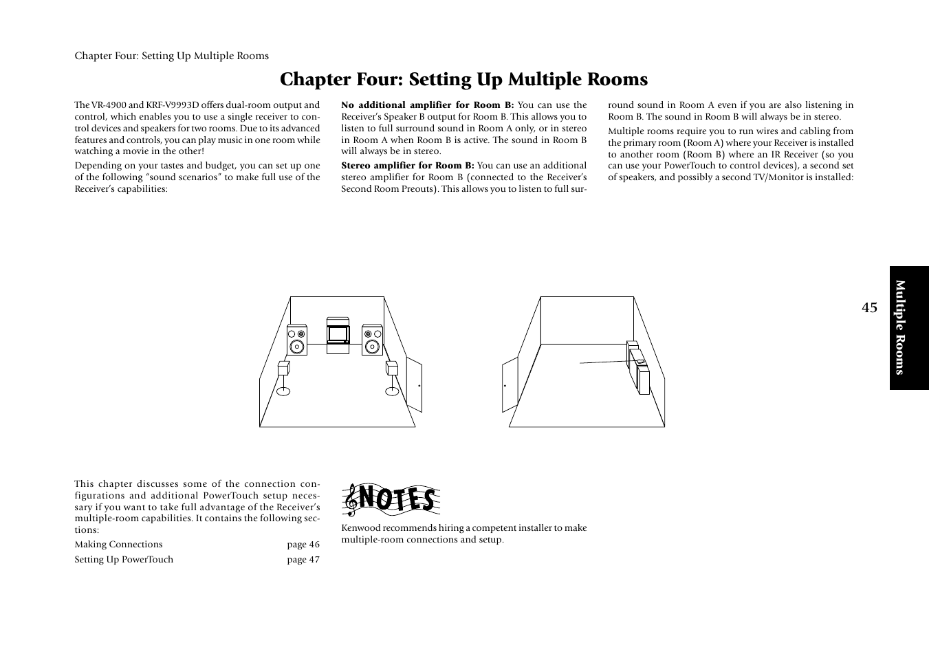Chapter four: setting up multiple rooms | Kenwood KRF-V9993D User Manual | Page 51 / 62