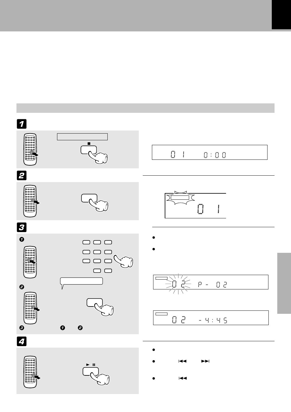 Application section, Playback of cd, Listening in the desired sequence | P - 0 2, Check that the cd player is in the stop mode, Program playback), Select the “cd” input | Kenwood X-SE9 User Manual | Page 31 / 56