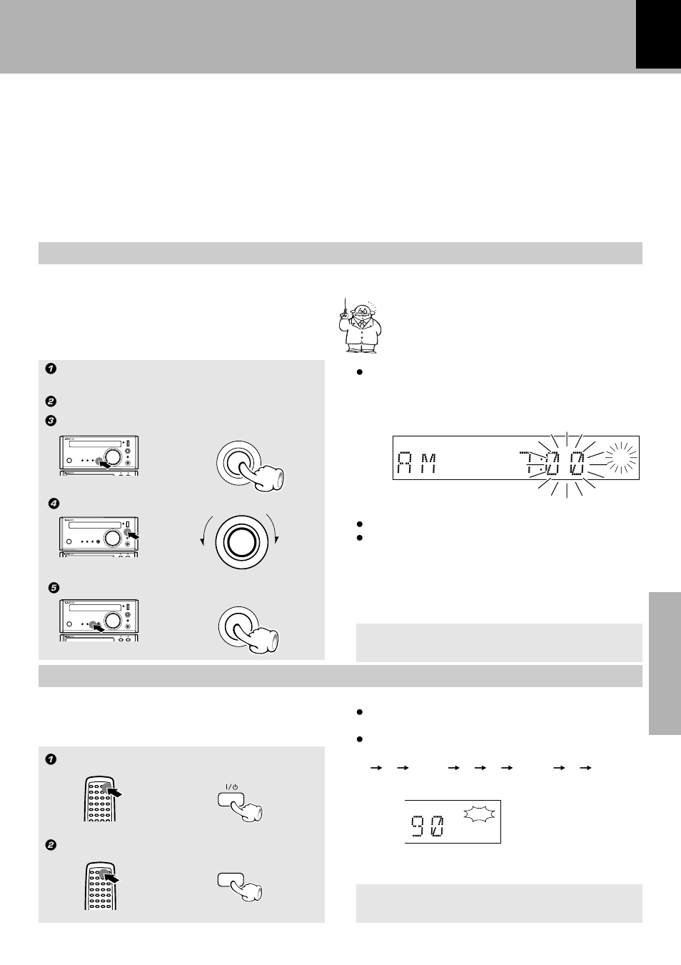 Timer operation, Operate easy to use timer (o.t.t.), Sleep timer | A m 7 ) ) | Kenwood X-SE9 User Manual | Page 45 / 56