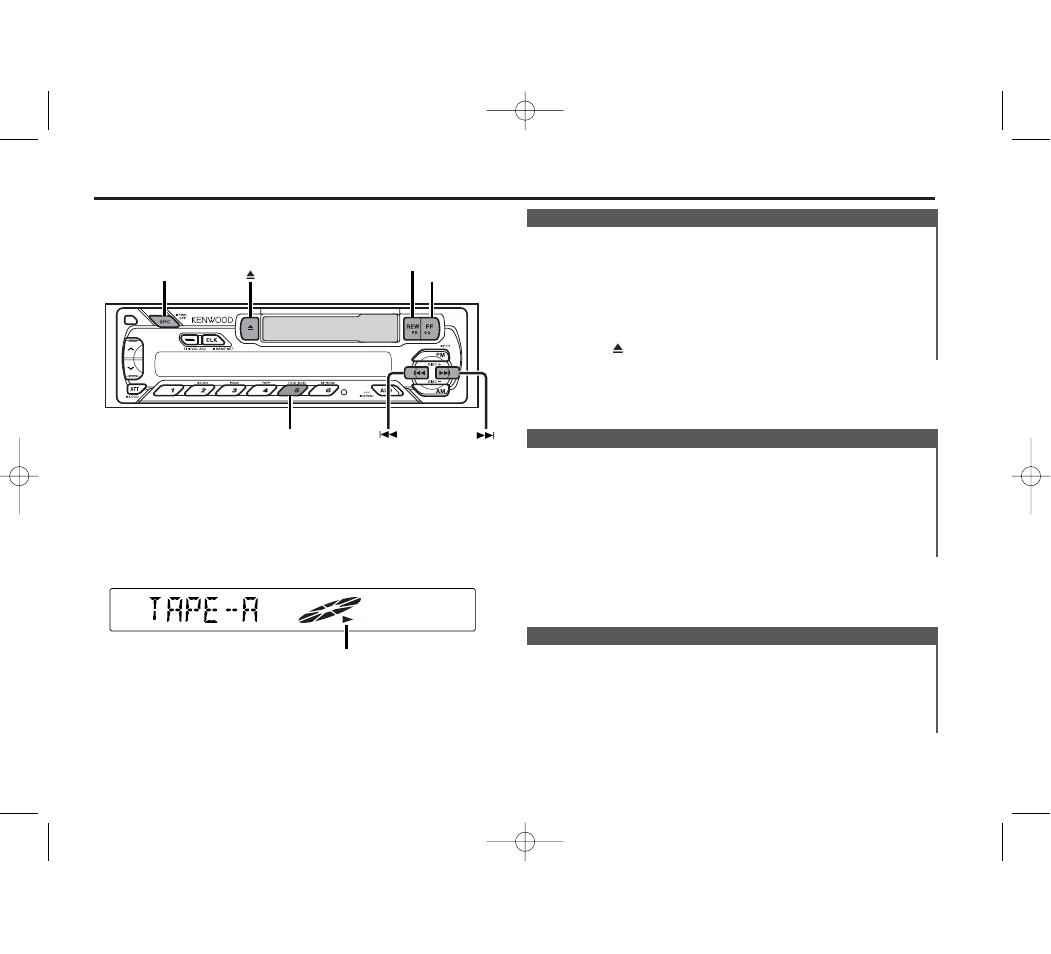 Cassette player features | Kenwood B64-2106-00 KRC-16 User Manual | Page 13 / 28